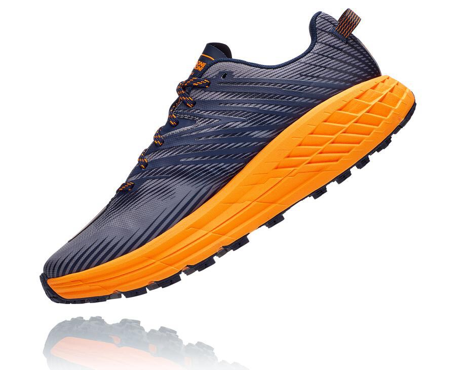 Hoka One One Trailove Tenisky Panske Modre/Oranžové - Speedgoat 4 - 04139-ZWAE